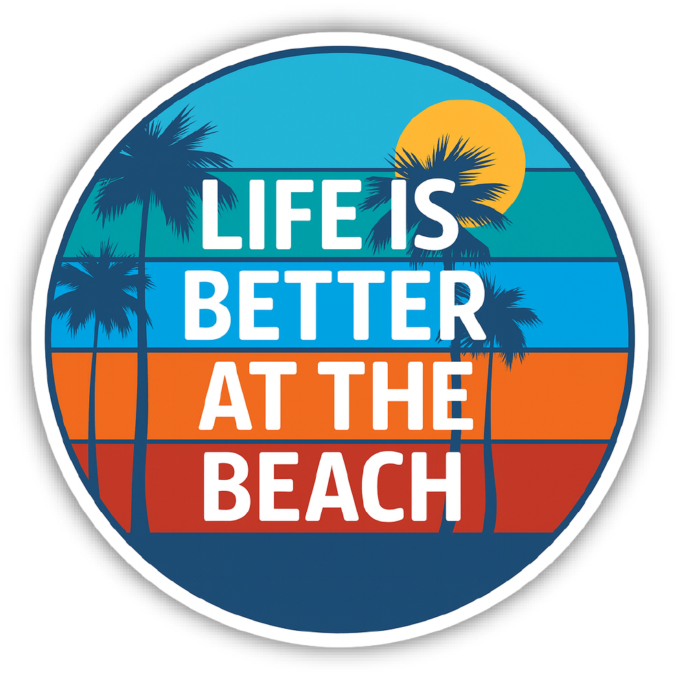 Sticker: Life is Better at the Beach - Namedrop - Pack of 24