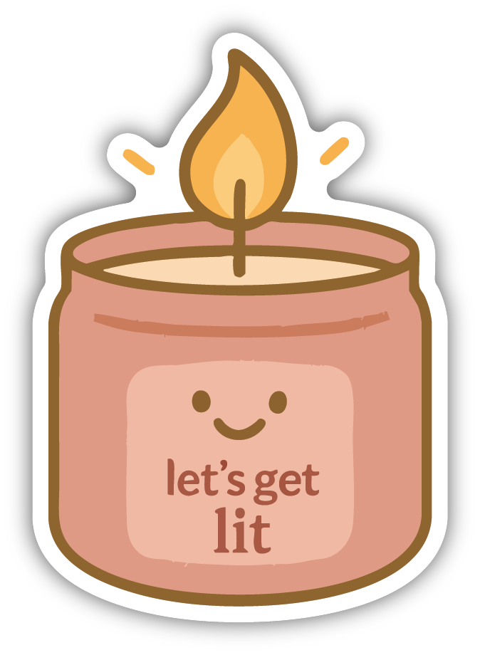 Sticker: Let's Get Lit Candle - Pack of 24