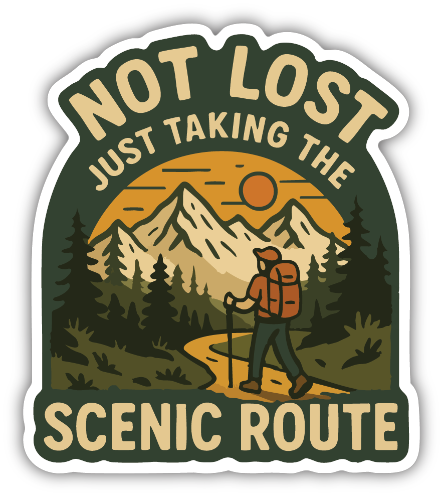 Sticker: Not Lost Just Taking the Scenic Route - Namedrop - Pack of 24