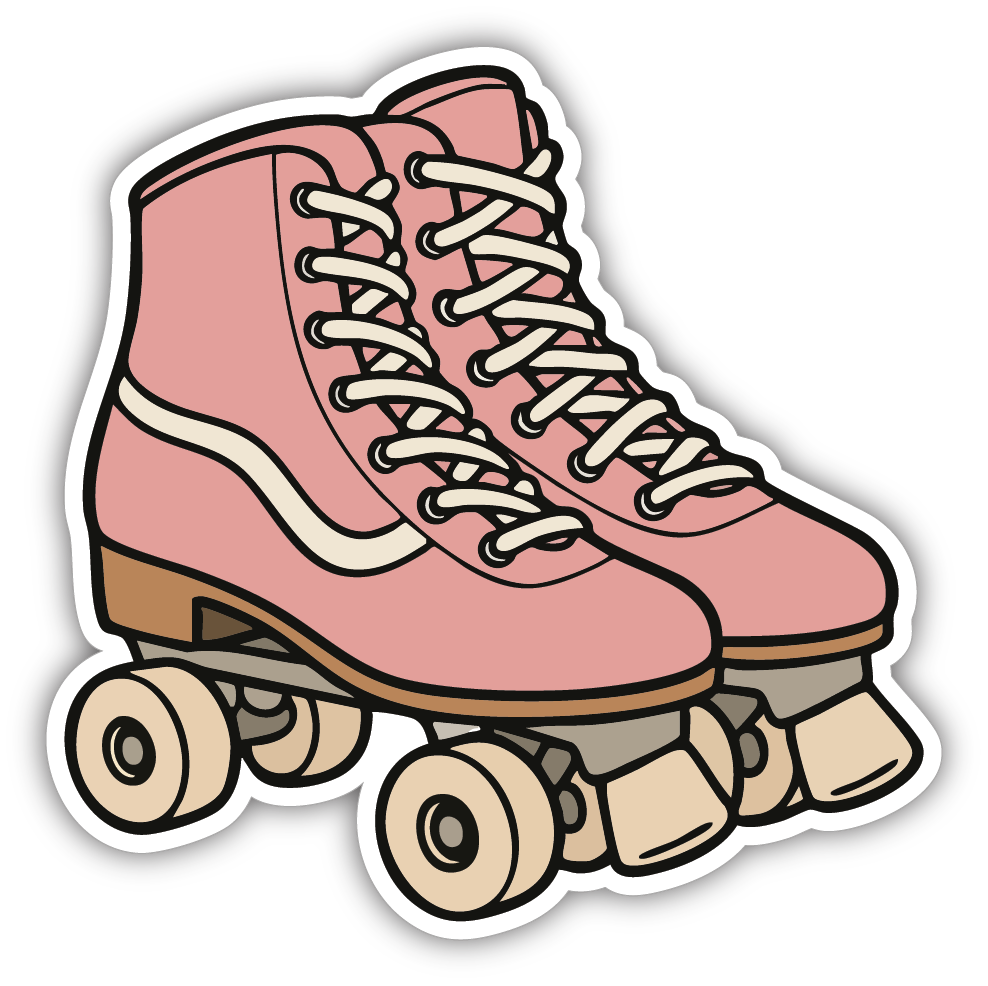 Sticker: Pink Roller Skates - Pack of 24