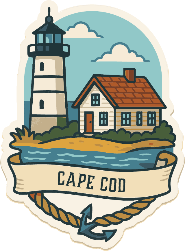 Sticker: Lighthouse and Cottage - Namedrop - Pack of 24