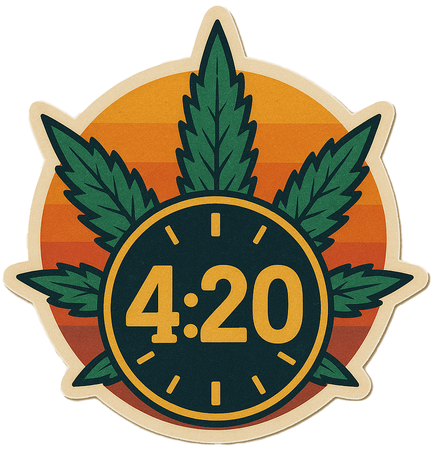 Sticker: 420 with Clock - Pack of 24