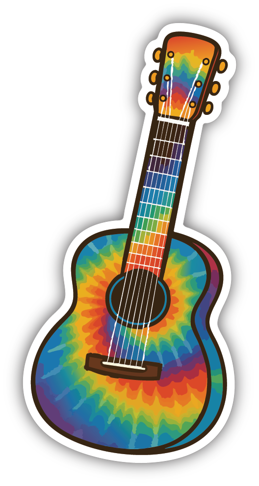 Sticker: Rainbow Guitar - Pack of 24