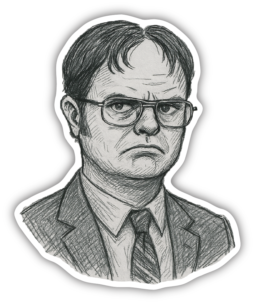 Sticker: Dwight Schrute - Pack of 24