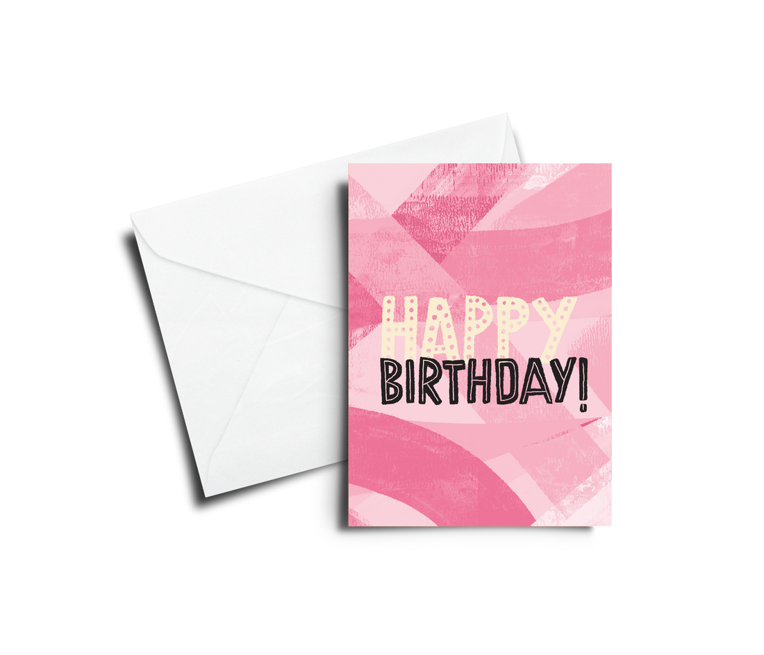 Greeting Card: Happy Birthday - Pink Texture - Pack of 6
