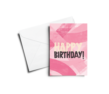 Greeting Card: Happy Birthday - Pink Texture - Pack of 6