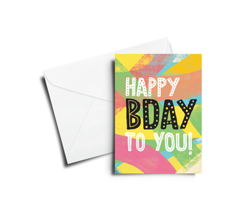 Greeting Card: Happy BDay - Multicolor Texture - Pack of 6