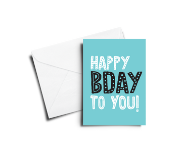 Greeting Card: Happy BDay - Light Blue - Pack of 6