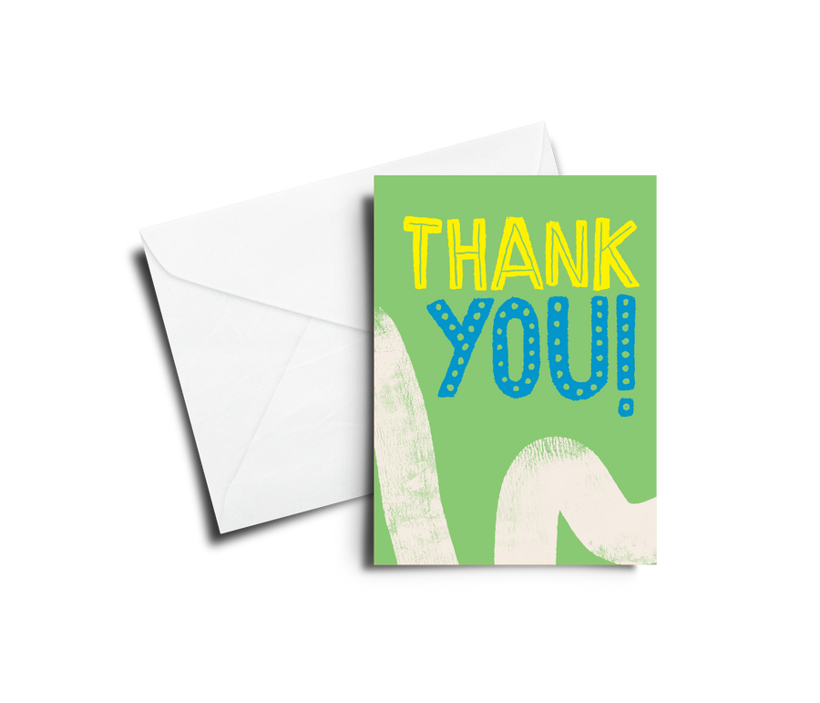 Greeting Card: Thank You - Green - Pack of 6