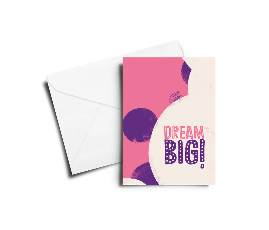 Greeting Card: Dream Big - Pink - Pack of 6