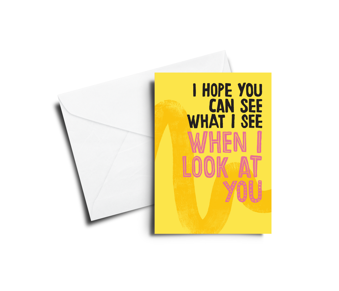 Greeting Card: I Hope You Can See - Yellow - Pack of 6