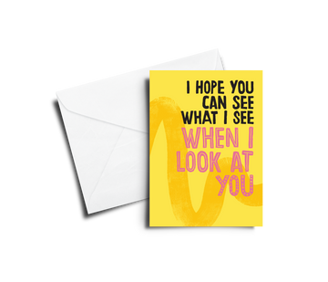 Greeting Card: I Hope You Can See - Yellow - Pack of 6