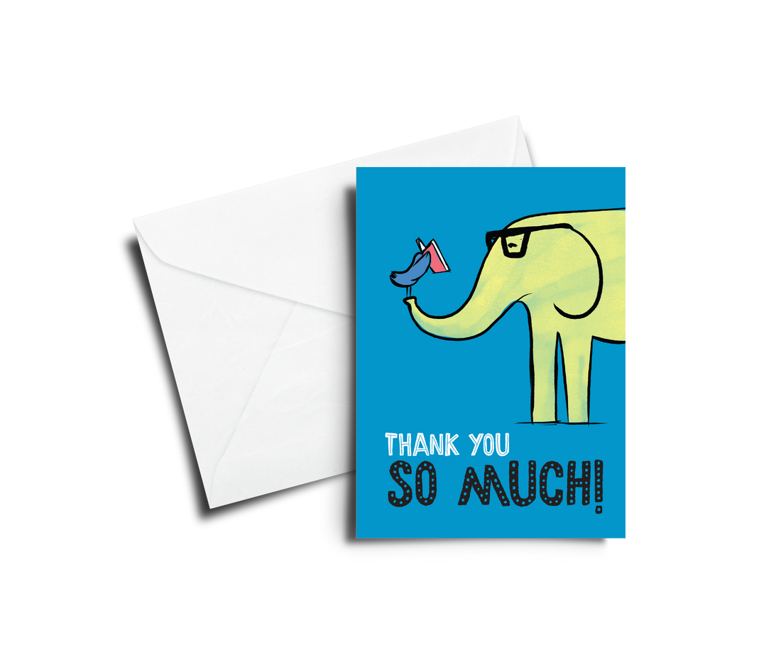 Greeting Card: Thank You So Much - Elephant - Pack of 6