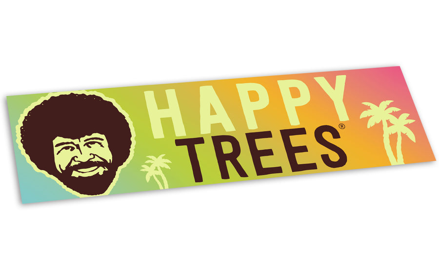 Bumper Sticker: Bob Ross, "Happy Trees" - Pack of 6