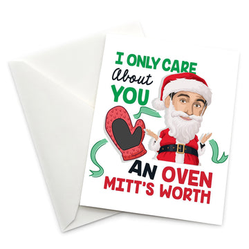 Greeting Card: The Office, I Only Care About You an Oven Mitt's Worth - Pack of 6