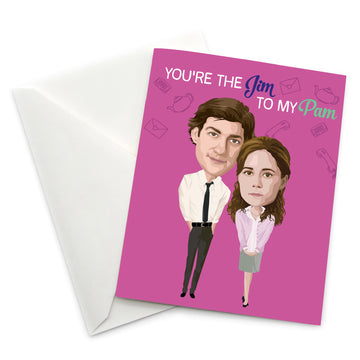 Greeting Card: The Office, You're the Jim to my Pam - Pack of 6