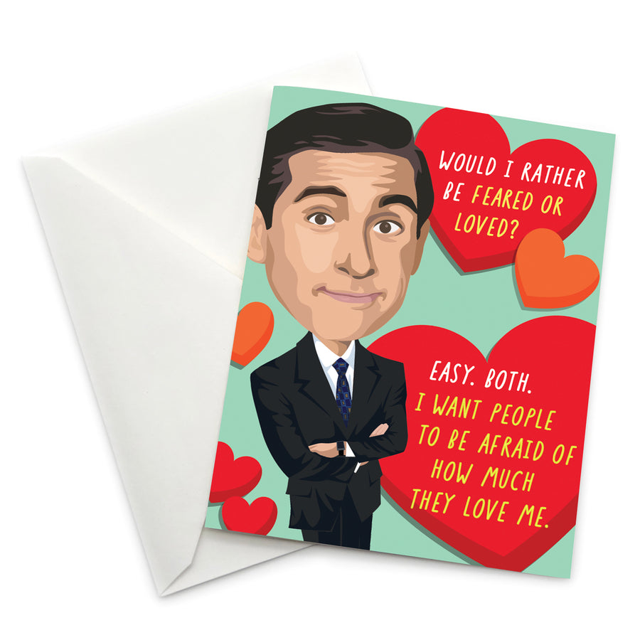 Greeting Card: The Office, Would I Rather be Feared or Loved - Pack of 6