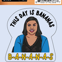 Sticker: The Office, This Day is Bananas - Pack of 6