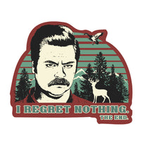 Sticker: Parks and Rec, I Regret Nothing - Pack of 6