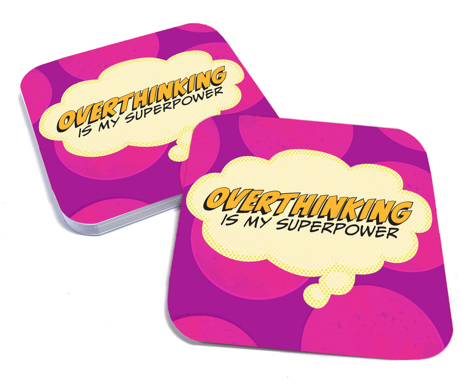 Coaster: Pop Life, Overthinking is my Superpower - Pack of 6