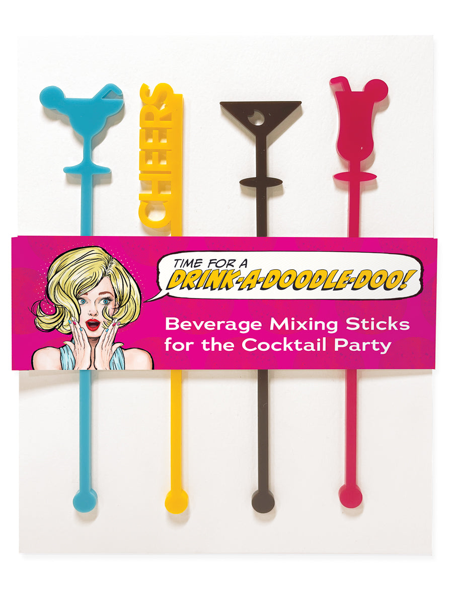 Stir Stick: Pop Life, Beverage Mixing Sticks for the Cocktail Party - Pack of 6