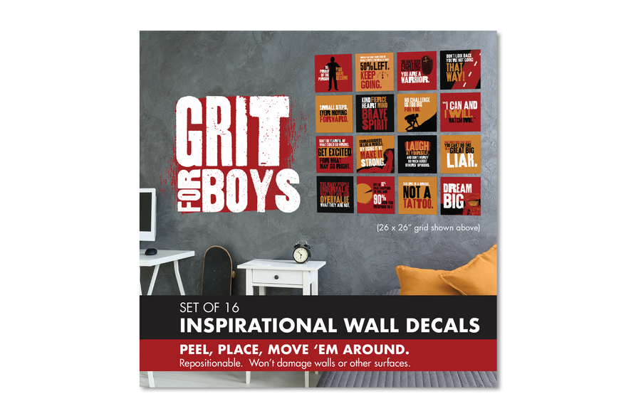 Wall Decal Set: Grit for Boys - Pack of 4