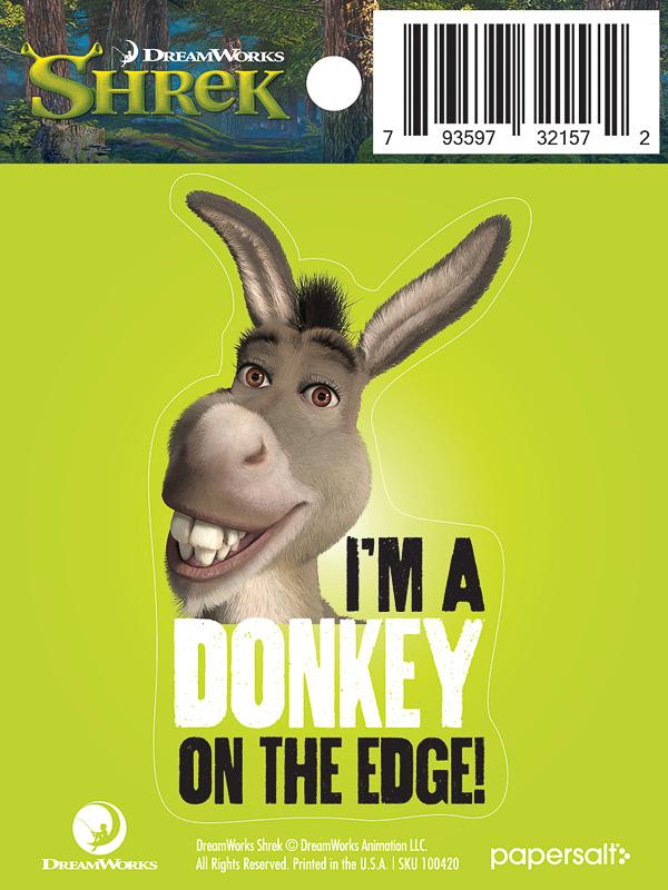 Sticker: Shrek, I'm a Donkey on the Edge - Pack of 6