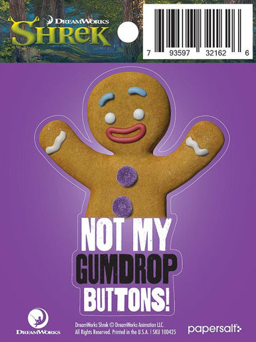 Sticker: Shrek, Not My Gumdrop Buttons - Pack of 6