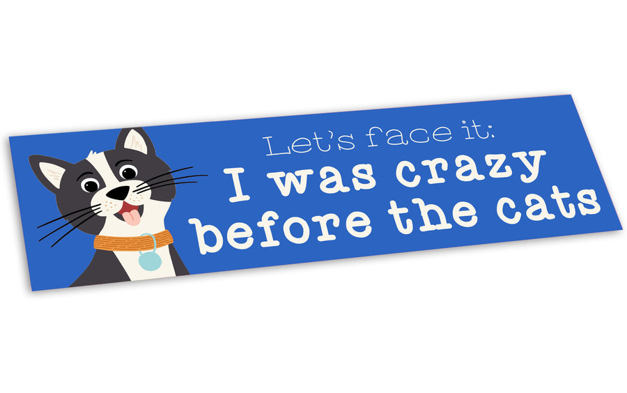 Bumper Sticker: Pets: Lets Face It I was Crazy Before the Cats