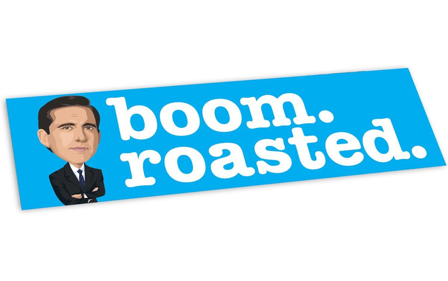 Bumper Sticker: The Office, "Boom Roasted" Caricature - Pack of 6