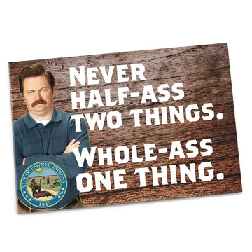 Magnet: Parks and Rec "Never Half-Ass Two Things" - Pack of 6